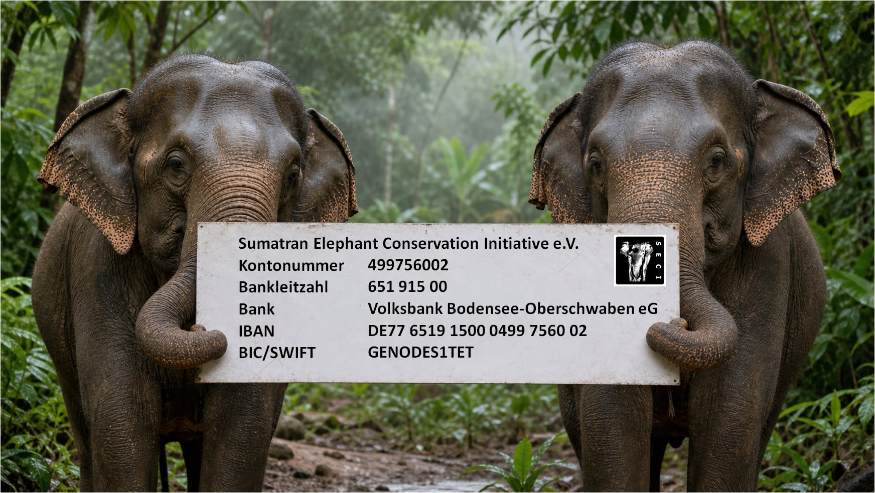 Two young Sumatran elephant bulls playing and play-fighting